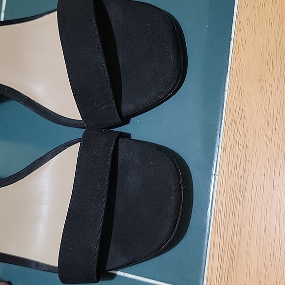 Steven Madden Dillion Black Strap Block Heel Nubuck Leather 10 Classic Cocktail - Picture 6 of 16